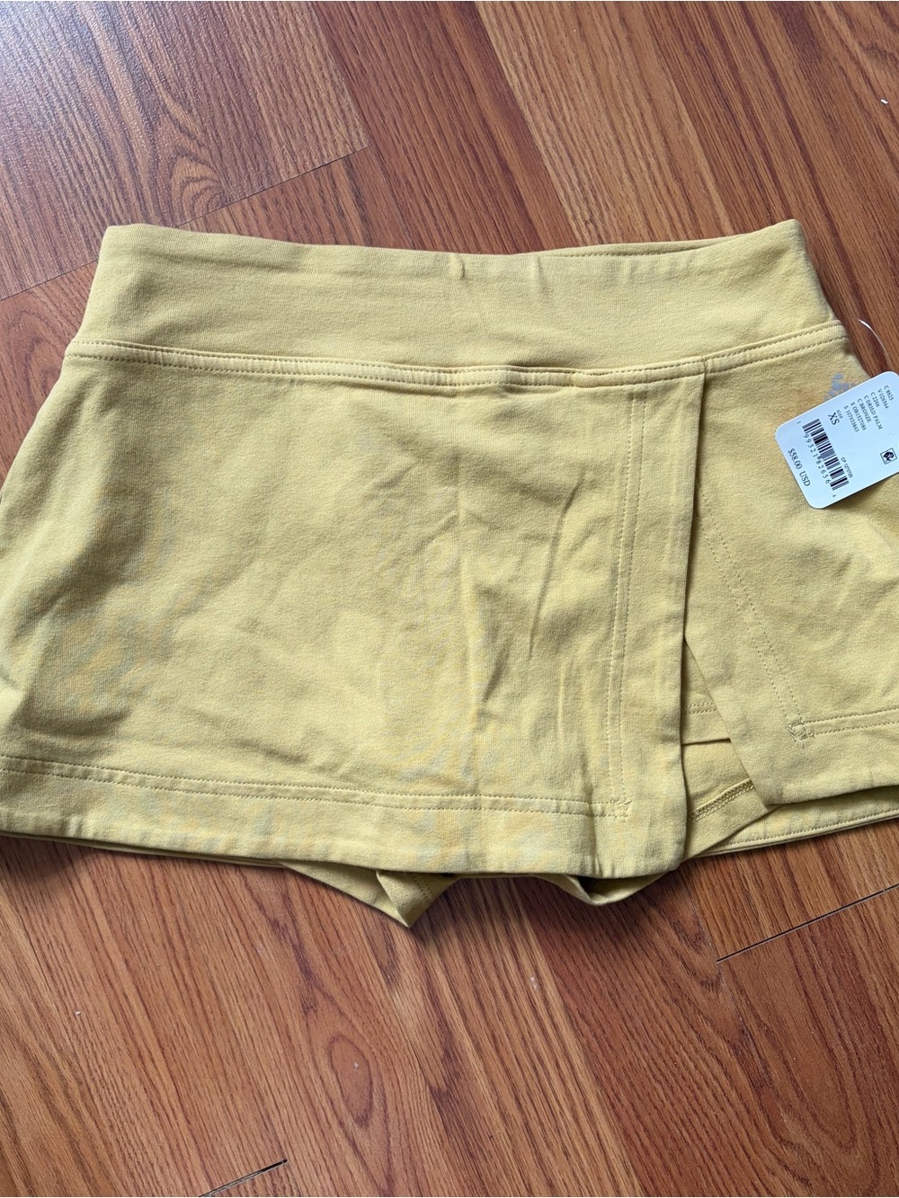 Free People Pale Yellow Athletic Skort Shorts
